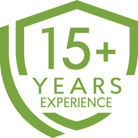 15+ years experience badge, the trade knowledge behind every method we match to your carpet's fibre, construction and soil.