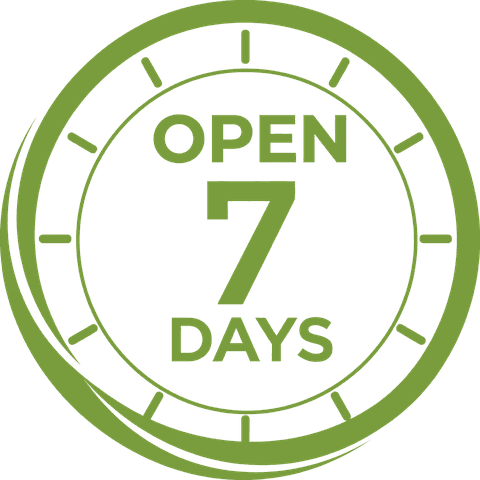 Open 7 days a week badge