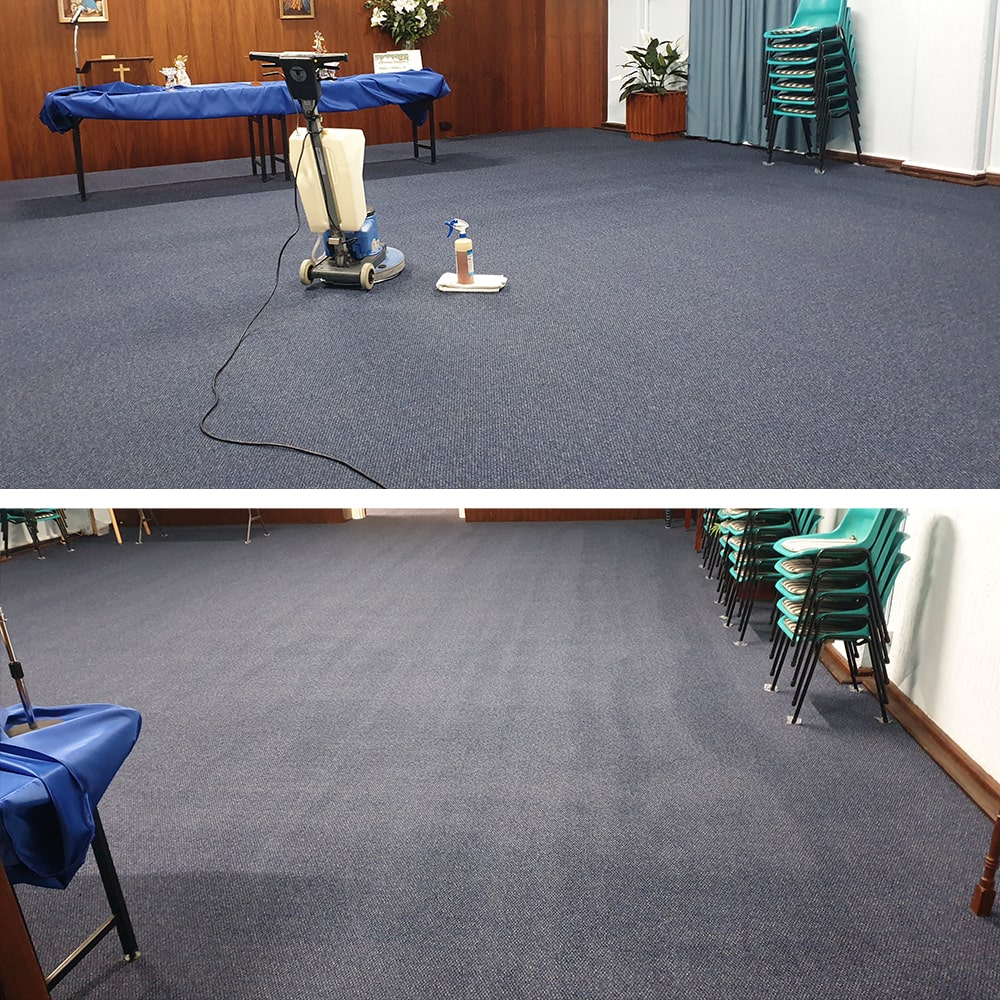 Church carpet cleaning underway in Perth.